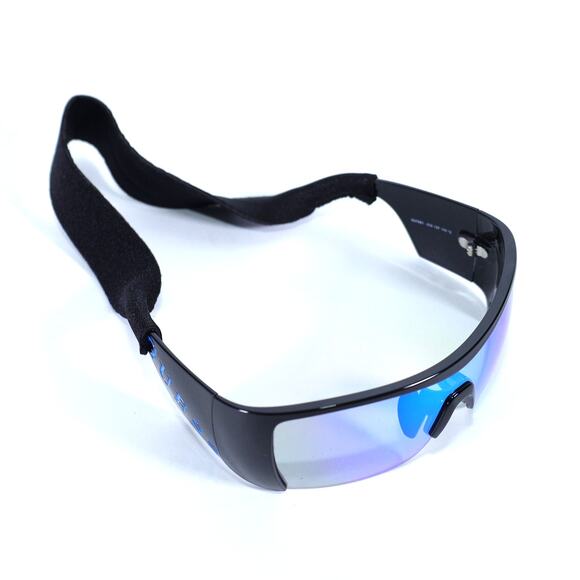 Guess Shield Wraparound Sunglasses - Shiny Black / Mirror Blue - NWT - Picture 11 of 12